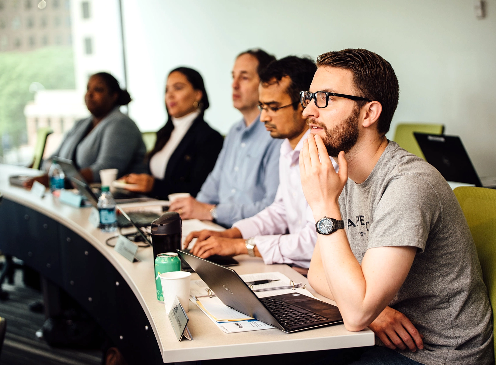 UConn EMBA students in classroom.